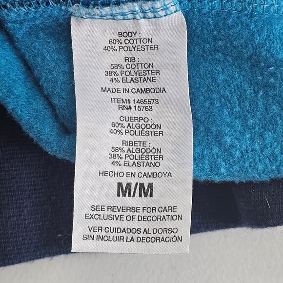 Champion Womens M Blue Tie Dye Pullover Hoodie Embroidered Spellout Logo Pockets - Picture 5 of 11